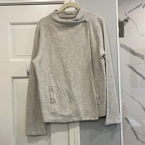 LOFT Light Gray Knit Moto Style Sweater